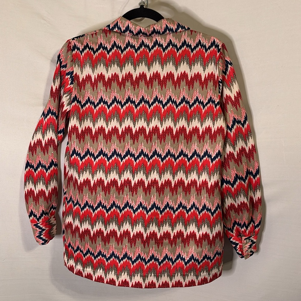 Vintage 1970s Jack Winter Colorful Zigzag Button-Up Shirt Women - Picture 5 of 5